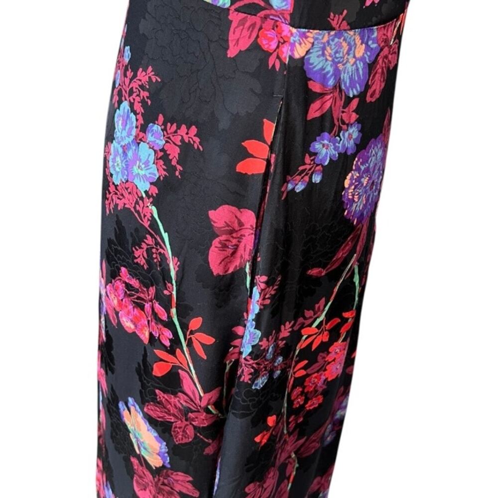 Reiss Leni black floral midi dress wedding feminine flutter sleeve formal - Picture 7 of 14